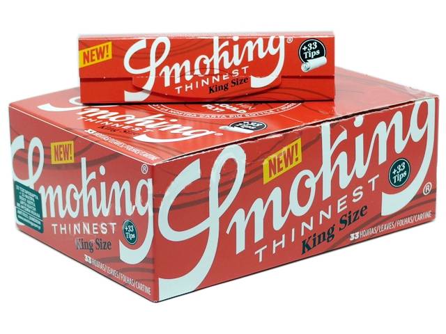 7760 - Κουτί με 24 Χαρτάκια Smoking Thinnest King Size + 33 tips