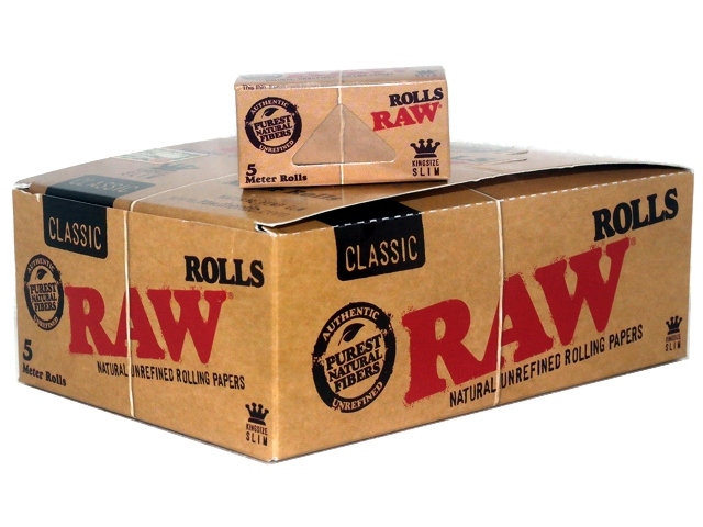 Κουτί με 24 ρολά για στριφτό RAW Classic KingSize Slim ακατέργαστο 4.2cm x 5m
