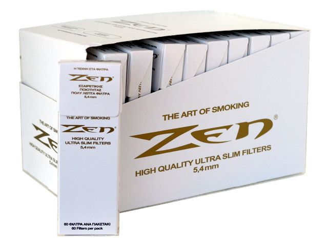 3815 - Κουτί με 30 φιλτράκια στριφτού ZEN extra slim 5.4 (κουτί με 30 λευκά πακετάκια των 60)