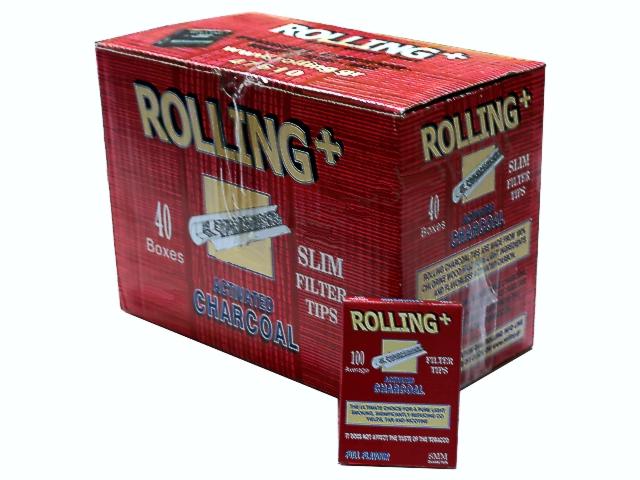 Κουτί με 40 φιλτράκια στριφτού Rolling 47610 ενεργού άνθρακα για κανονικό τσιγάρο 8mm 100 τεμάχια (τιμή 0.58 το ένα)