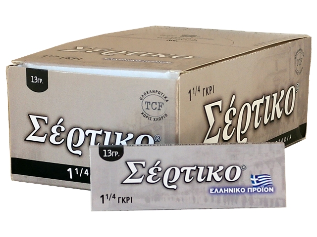 Κουτί με 50 χαρτάκια στριφτού ΣΕΡΤΙΚΟ ΓΚΡΙ 1 και 1/4 13γρ (μεσαίο)
