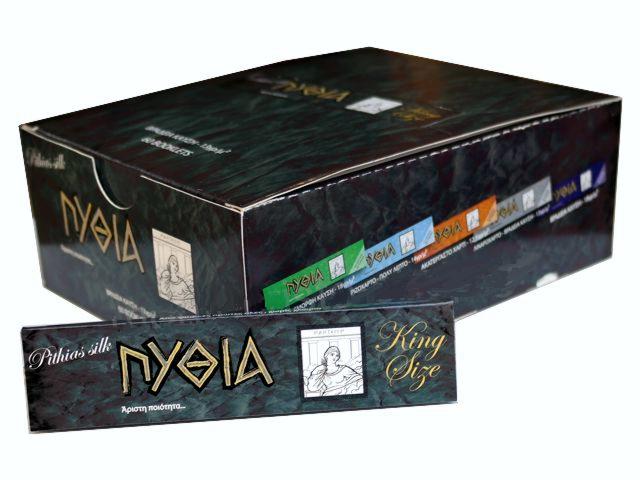 Κουτί με 60 χαρτάκια στριφτού Πυθία Pithias Silk μαύρο King Size