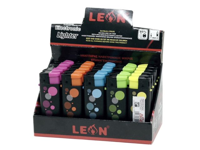 8139 - LEON BLACKLIGHT MINI LIGHTER 170195 (κουτί με 25 ηλεκτρονικούς αναπτήρες)