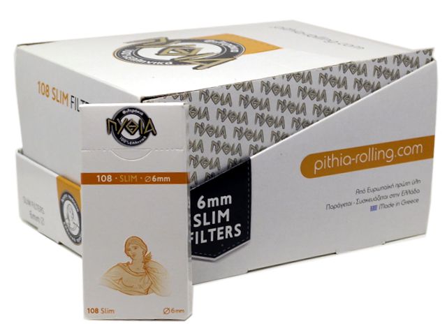 Φιλτράκια Πυθία 108 SLIM 6mm (κουτί των 24) σε σελοφάν