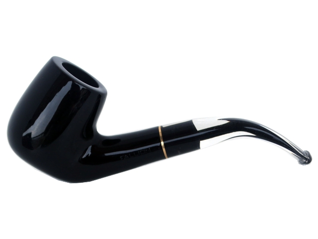 3149 - Πίπα καπνού FALLION COLOR 16 BLACK ΚΥΡΤΗ με διάφανο επιστόμιο 9mm