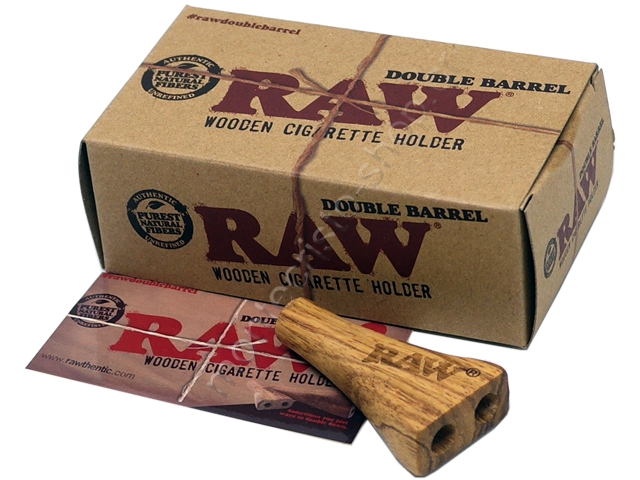  RAW DOUBLE BARREL WOODEN CIGARETTE HOLDER 