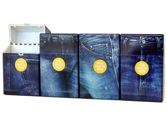 Πλαστική θήκη CLIC BOXX Blue Jean για πακέτο 20 τσιγάρων 380210 (ανοίγει αυτόματα)