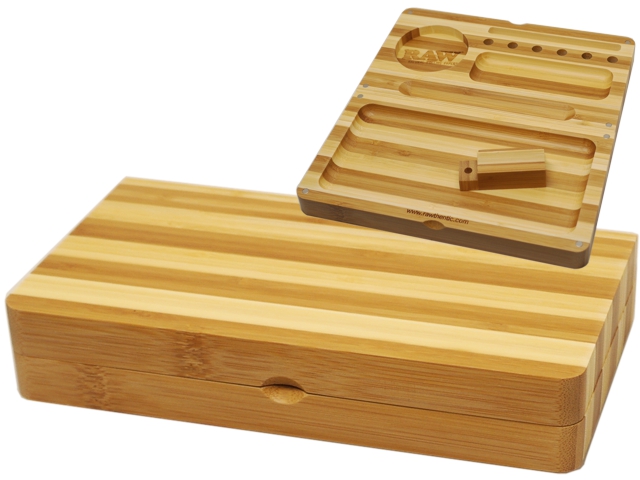 7254 - RAW BACKFLIP ROLLING TRAY STRIPED BAMBOO LIMITED EDITION    