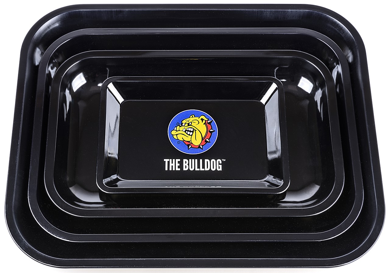 11204 - THE BULLDOG BLACK ROLLING TRAY METAL small / medium / large    (3 ) GH00174-175-176