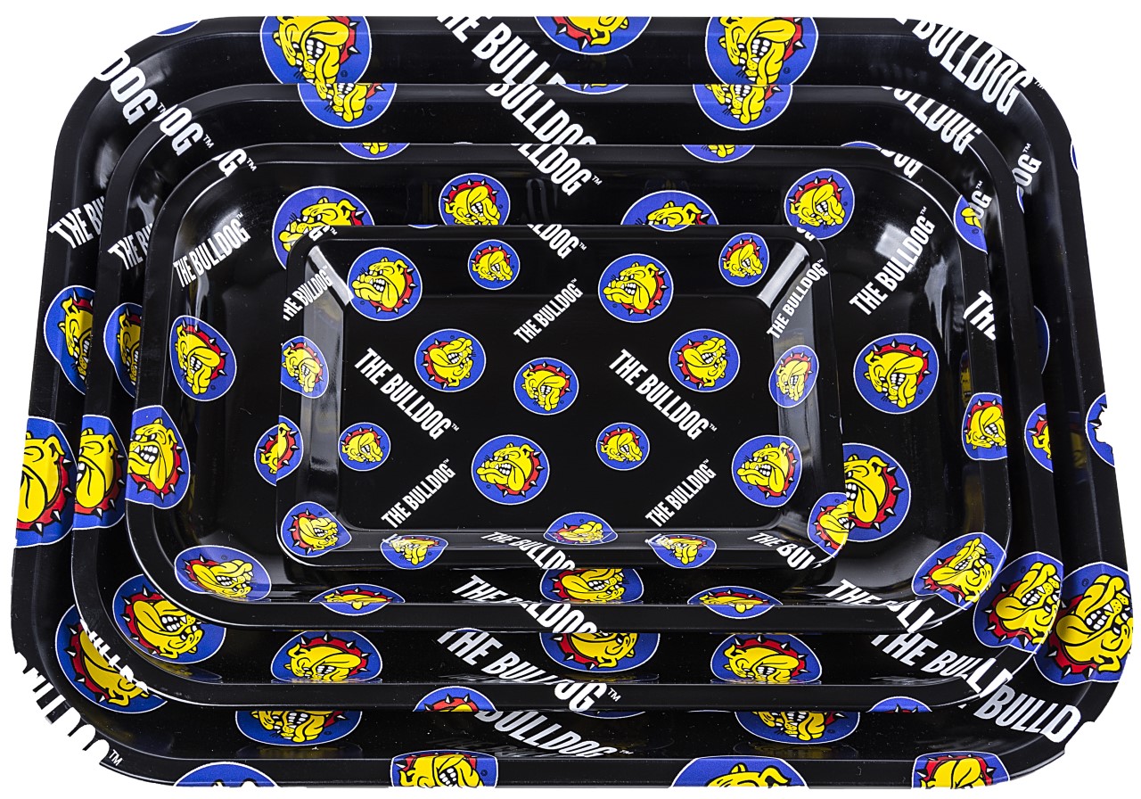 THE BULLDOG PATTERN ROLLING TRAY METAL small / medium / large    (3 ) GH00182-183-184